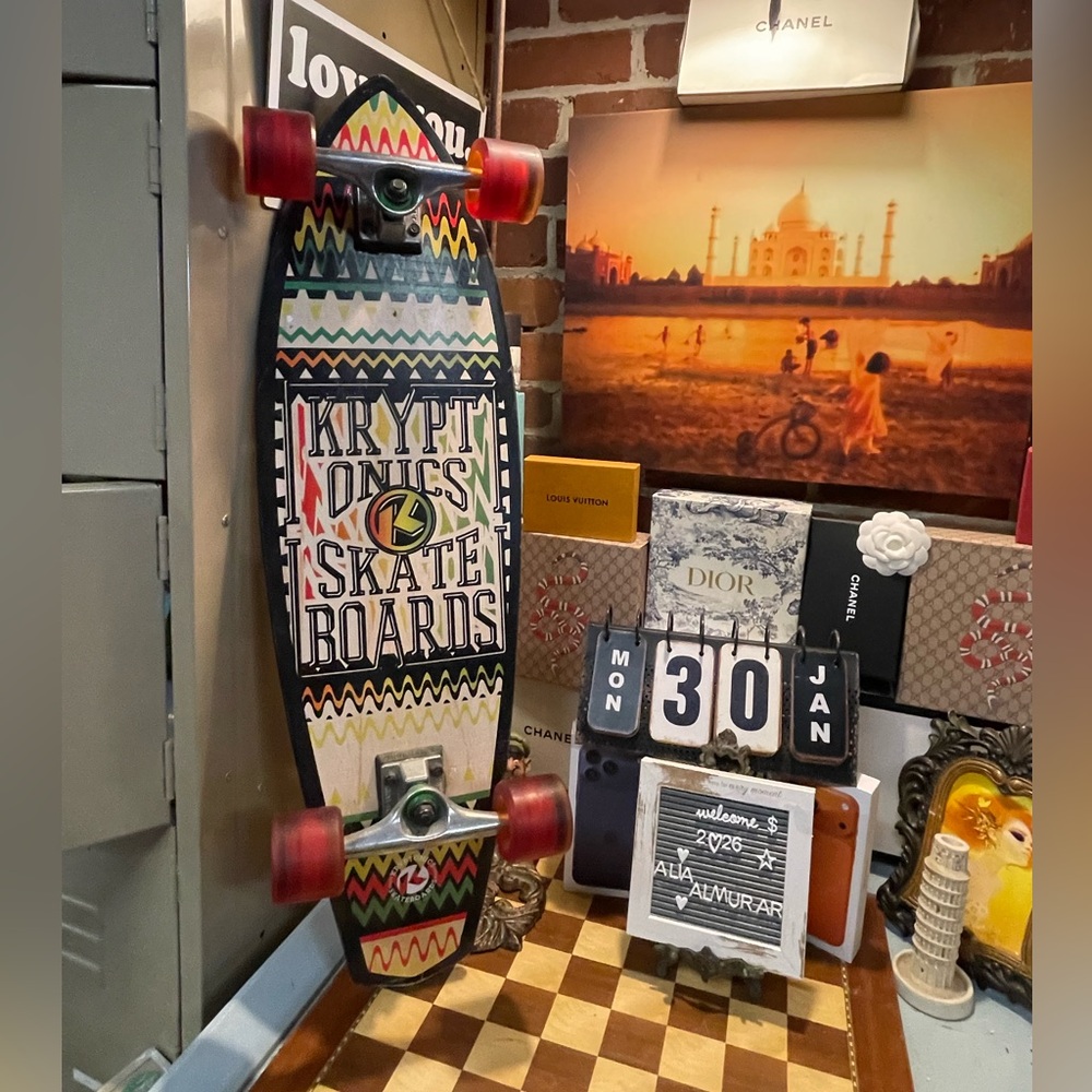 Kryptonics Skateboard Since 1965 Trucks/Wheels/Board Vintage Vibrant RED WHEELS